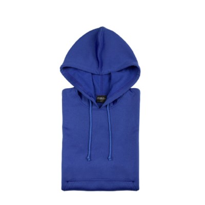 Goedkoop hoodie bedrukken voor kinderen, 265 g/m2 in de kleur blauw