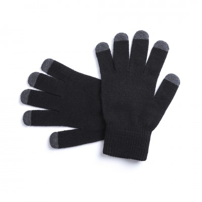 Gepersonaliseerde handschoenen voor touchscreens kleur zwart