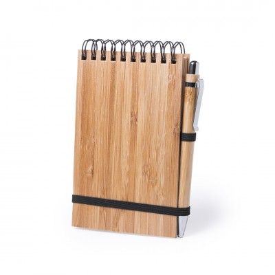 Notitieboekje A6 met kaft en pen van bamboe