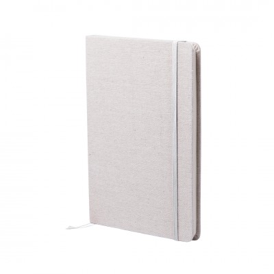 Gepersonaliseerd A5 notitieboekje met katoenen kaft kleur wit