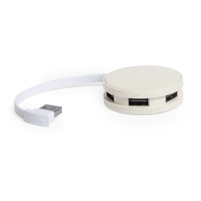 Compacte ronde USB hub van tarwestro