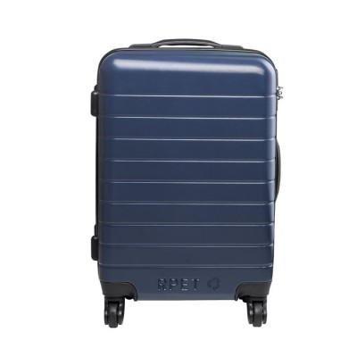 Stootvaste RPET koffer met logo kleur marineblauw eerste weergave