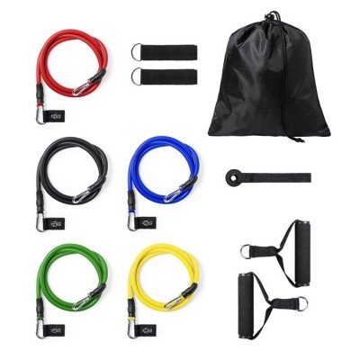 Set elastische fitnessbanden met logo kleur meerkleurig eerste weergave