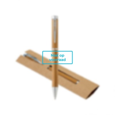 Bamboe pen in hoesje voor reclame weergave met jouw bedrukking