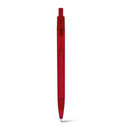 Slanke gekleurde pen met transparante huls  kleur rood