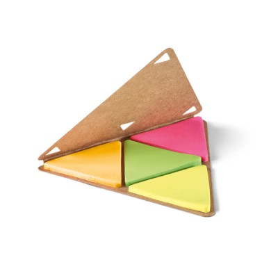 Driehoekig memoblokje met post-itjes kleur bruin