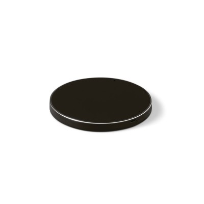 Ronde draadloze opladers met logo kleur zwart