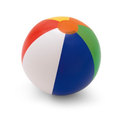 Multicolor opblaasbare strandbal met logo