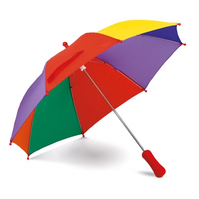 Paraplu met logo en gekleurde panelen