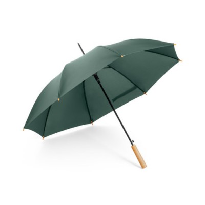 Automatische gepersonaliseerde paraplu van gerecycled materiaal kleur donkergroen