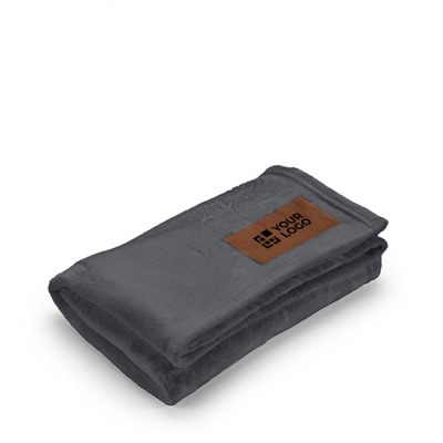 Extra zachte RPET deken met bedrukbare patch 240 g/m2