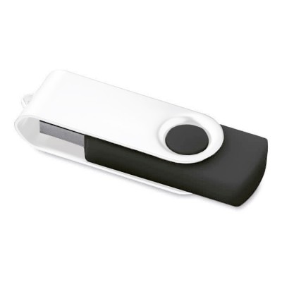 Draaibare USB kleur zwart met witte clip