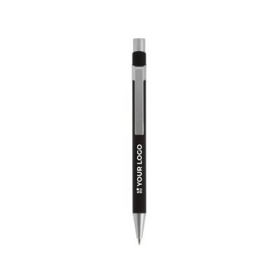 Metallic bedrukte pen met logo van BIC® kleur zwart