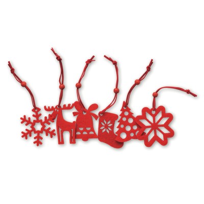 Kerst boomhangers met logo (6 stuks)