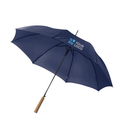 Handmatige paraplu met houten handvat weergave met jouw bedrukking