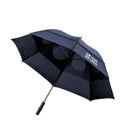 Handmatige anti-stormparaplu weergave met jouw bedrukking
