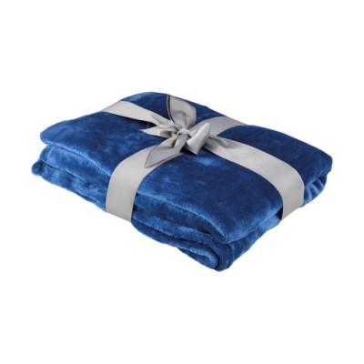 Polyester fleece deken bedrukken met tekst kleur blauw