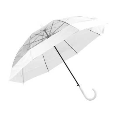 Reclame paraplu bedrukt met logo kleur wit