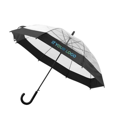Reclame paraplu bedrukt met logo kleur wit