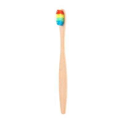 Tandenborstel (hout) met regenboogkleur