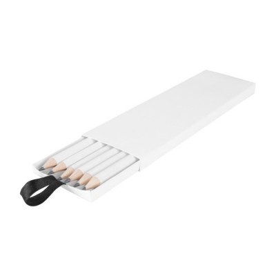 Witte potlodenset in geschenkdoosje kleur wit