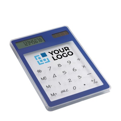 Transparante rekenmachines voor reclame kleur blauw