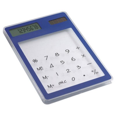 Transparante rekenmachines voor reclame kleur blauw