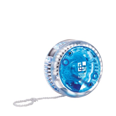Lichtgevende jojo met opdruk voor reclame kleur blauw