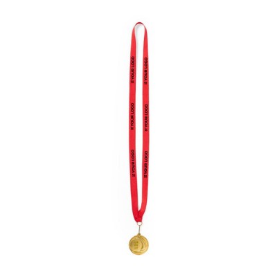 Metalen medaille met lint weergave met jouw bedrukking