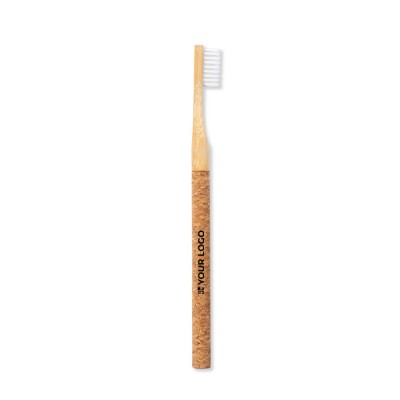 Tandenborstel van kurk en bamboe kleur naturel tweede weergave