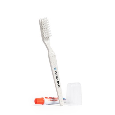 Eco tandenborstel met tandpasta kleur naturel tweede weergave