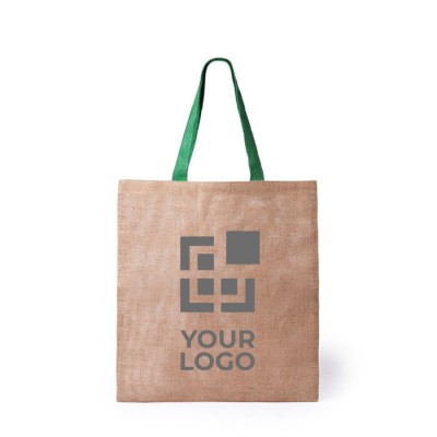 Duurzame jute tas met logo weergave met jouw bedrukking