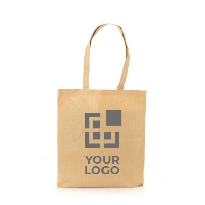 Tas met logo van katoenvezels en papier weergave met jouw bedrukking