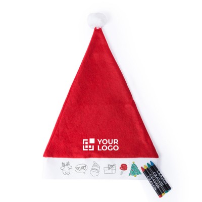 Inkleurbare kerstmuts met logo voor kids
