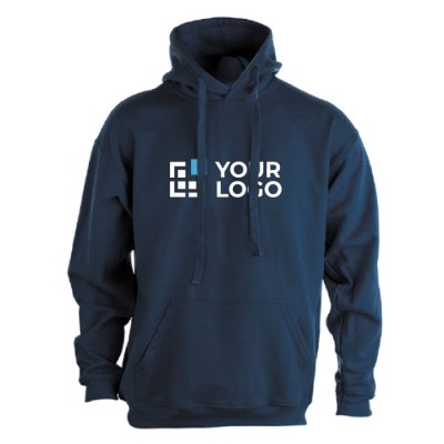 hoodie bedrukken goedkoop van katoen en polyester voor reclame in de kleur marineblauw