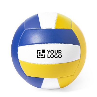 Driekleurige volleybal strandbal met logo