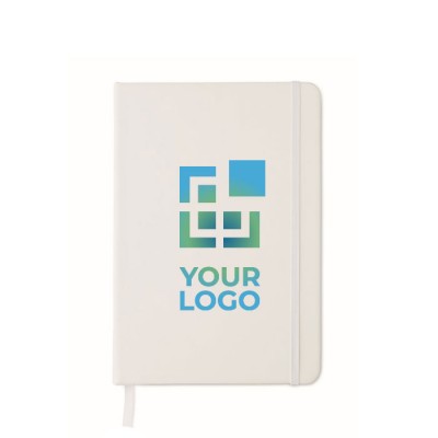 Antibacterieel gepersonaliseerd notitieboek a5 met logo kleur wit