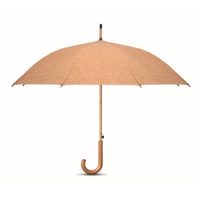 Automatische kurken paraplu als relatiegeschenk kleur beige