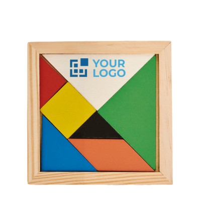 Gekleurd houten tangram spel