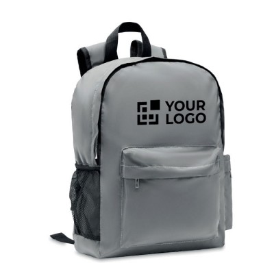 Reflecterende rugzak met logo van 190T polyester voor 15'' laptop