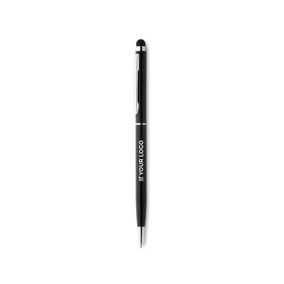 Dunne luxe pen graveren met touch tip kleur wit