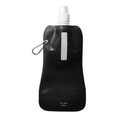Opvouwbare waterflesjes voor reclame kleur zwart