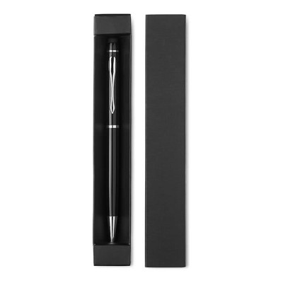 Luxe pen bedrukken in kartonnen doosje kleur zwart