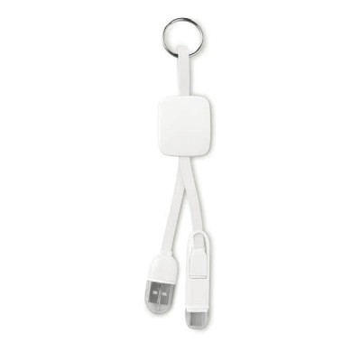 Reclame sleutelhanger met USB type C kleur wit