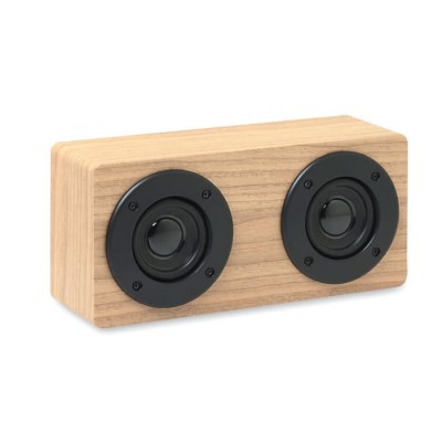 Stijlvolle houten speaker voor reclame kleur hout