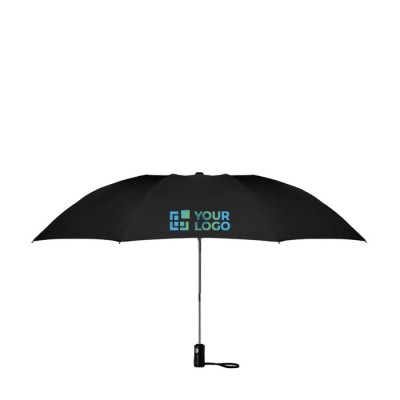 Moderne opvouwbare paraplu met logo kleur zwart