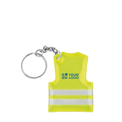 Sleutelhanger met veiligheidshesje en logo kleur geel