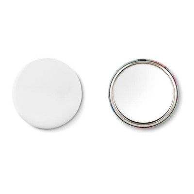 Button met spiegel om te bedrukken Ø75mm kleur matzilver