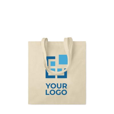 Eco katoenen tassen met bedrijfslogo weergave met jouw bedrukking