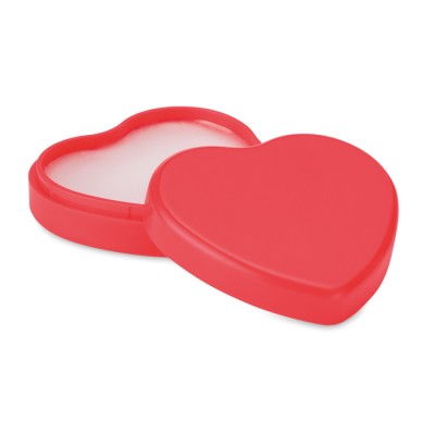 Gepersonaliseerde lippenbalsem in de vorm van hart kleur rood